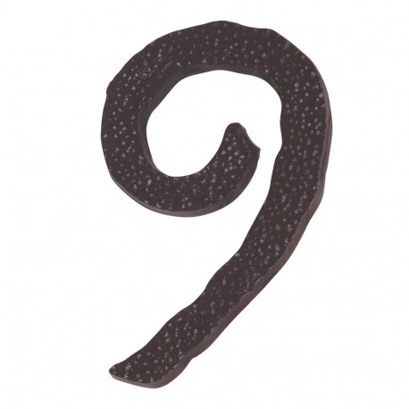 Atlas HN9L-O Jagged Hammered House, Aged Bronze, Number 9