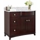 American Imaginations AI-18386 Birch Wood-Veneer Vanity Set In Coffee