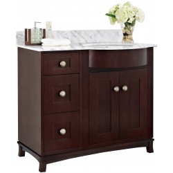 American Imaginations AI-18386 Birch Wood-Veneer Vanity Set In Coffee