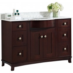 American Imaginations AI-18450 Birch Wood-Veneer Vanity Set In Coffee