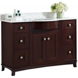 American Imaginations AI-18451 Birch Wood-Veneer Vanity Set In Coffee