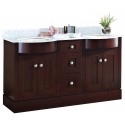 American Imaginations AI-18495 Birch Wood-Veneer Vanity Set In Coffee