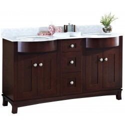 American Imaginations AI-1104 Birch Wood-Veneer Vanity Set In Coffee