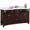 American Imaginations AI-1104 Birch Wood-Veneer Vanity Set In Coffee