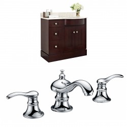 American Imaginations AI-8785 Birch Wood-Veneer Vanity Set In Coffee With 8-in. o.c. CUPC Faucet