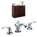 American Imaginations AI-8785 Birch Wood-Veneer Vanity Set In Coffee With 8-in. o.c. CUPC Faucet