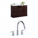 American Imaginations AI-8797 Birch Wood-Veneer Vanity Set In Coffee With 8-in. o.c. CUPC Faucet