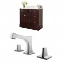 American Imaginations AI-8861 Birch Wood-Veneer Vanity Set In Coffee With 8-in. o.c. CUPC Faucet