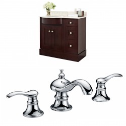 American Imaginations AI-8869 Birch Wood-Veneer Vanity Set In Coffee With 8-in. o.c. CUPC Faucet