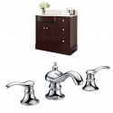 American Imaginations AI-8869 Birch Wood-Veneer Vanity Set In Coffee With 8-in. o.c. CUPC Faucet