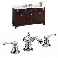 American Imaginations AI-8876 Birch Wood-Veneer Vanity Set In Coffee With 8-in. o.c. CUPC Faucet