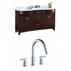 American Imaginations AI-8881 Birch Wood-Veneer Vanity Set In Coffee With 8-in. o.c. CUPC Faucet