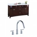 American Imaginations AI-8881 Birch Wood-Veneer Vanity Set In Coffee With 8-in. o.c. CUPC Faucet