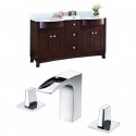 American Imaginations AI-8886 Birch Wood-Veneer Vanity Set In Coffee With 8-in. o.c. CUPC Faucet