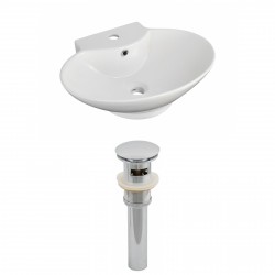American Imaginations AI-14808 Oval Vessel Set In White Color And Drain