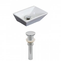 American Imaginations AI-14837 Rectangle Vessel Set In White Color And Drain