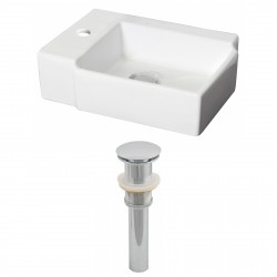 American Imaginations AI-14844 Rectangle Vessel Set In White Color And Drain