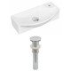 American Imaginations AI-14871 Rectangle Vessel Set In White Color And Drain