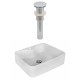 American Imaginations AI-14882 Rectangle Vessel Set In White Color And Drain