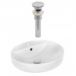American Imaginations AI-14889 Round Vessel Set In White Color And Drain