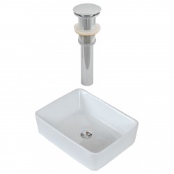 American Imaginations AI-14895 Rectangle Vessel Set In White Color And Drain