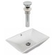 American Imaginations AI-14903 Rectangle Vessel Set In White Color And Drain