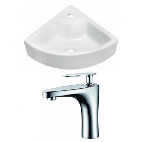 American Imaginations AI-14992 Unique Vessel Set In White Color With Single Hole CUPC Faucet