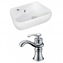 American Imaginations AI-15331 Unique Vessel Set In White Color With Single Hole CUPC Faucet