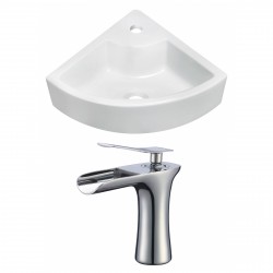 American Imaginations AI-17859 Unique Vessel Set In White Color With Single Hole CUPC Faucet