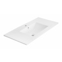 American Imaginations AI-659 35.5-in. W x 18.25-in. D Ceramic Top In White Color For Single Hole Faucet