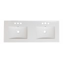 American Imaginations AI-1149 59-in. W x 18-in. D Ceramic Top In White Color For 4-in. o.c. Faucet