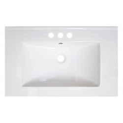 American Imaginations AI-1200 30-in. W x 18.5-in. D Ceramic Top In White Color For 4-in. o.c. Faucet