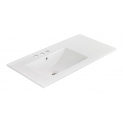 American Imaginations AI-1317 35.5-in. W x 18.25-in. D Ceramic Top In White Color For 4-in. o.c. Faucet