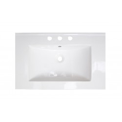 American Imaginations AI-18101 24-in. W x 18-in. D Ceramic Top In White Color For 4-in. o.c. Faucet