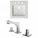 American Imaginations AI-15938 Ceramic Top Set In White Color With 8-in. o.c. CUPC Faucet