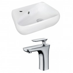 American Imaginations AI-15333 Unique Vessel Set In White Color With Single Hole CUPC Faucet