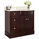 American Imaginations AI-1077 Birch Wood-Veneer Vanity Set In Coffee