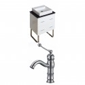 American Imaginations AI-8426 Plywood-Veneer Vanity Set In White With Single Hole CUPC Faucet