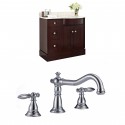 American Imaginations AI-8782 Birch Wood-Veneer Vanity Set In Coffee With 8-in. o.c. CUPC Faucet