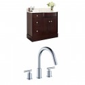 American Imaginations AI-8783 Birch Wood-Veneer Vanity Set In Coffee With 8-in. o.c. CUPC Faucet