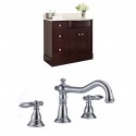 American Imaginations AI-8789 Birch Wood-Veneer Vanity Set In Coffee With 8-in. o.c. CUPC Faucet
