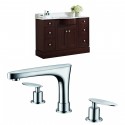 American Imaginations AI-8793 Birch Wood-Veneer Vanity Set In Coffee With 8-in. o.c. CUPC Faucet