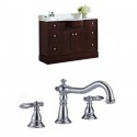 American Imaginations AI-8796 Birch Wood-Veneer Vanity Set In Coffee With 8-in. o.c. CUPC Faucet