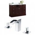 American Imaginations AI-8802 Birch Wood-Veneer Vanity Set In Coffee With 8-in. o.c. CUPC Faucet