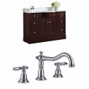 American Imaginations AI-8803 Birch Wood-Veneer Vanity Set In Coffee With 8-in. o.c. CUPC Faucet
