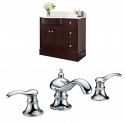 American Imaginations AI-8862 Birch Wood-Veneer Vanity Set In Coffee With 8-in. o.c. CUPC Faucet