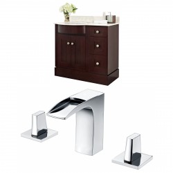 American Imaginations AI-8865 Birch Wood-Veneer Vanity Set In Coffee With 8-in. o.c. CUPC Faucet