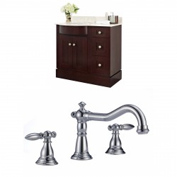 American Imaginations AI-8866 Birch Wood-Veneer Vanity Set In Coffee With 8-in. o.c. CUPC Faucet