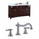 American Imaginations AI-8880 Birch Wood-Veneer Vanity Set In Coffee With 8-in. o.c. CUPC Faucet
