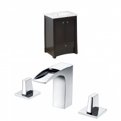 American Imaginations AI-10706 Birch Wood-Veneer Vanity Set In Distressed Antique Walnut With 8-in. o.c. CUPC Faucet